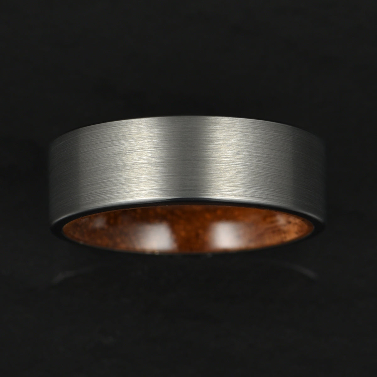 Grey Tungsten Koa Wood Men's Wedding Band 8MM - PRISTINE RINGS