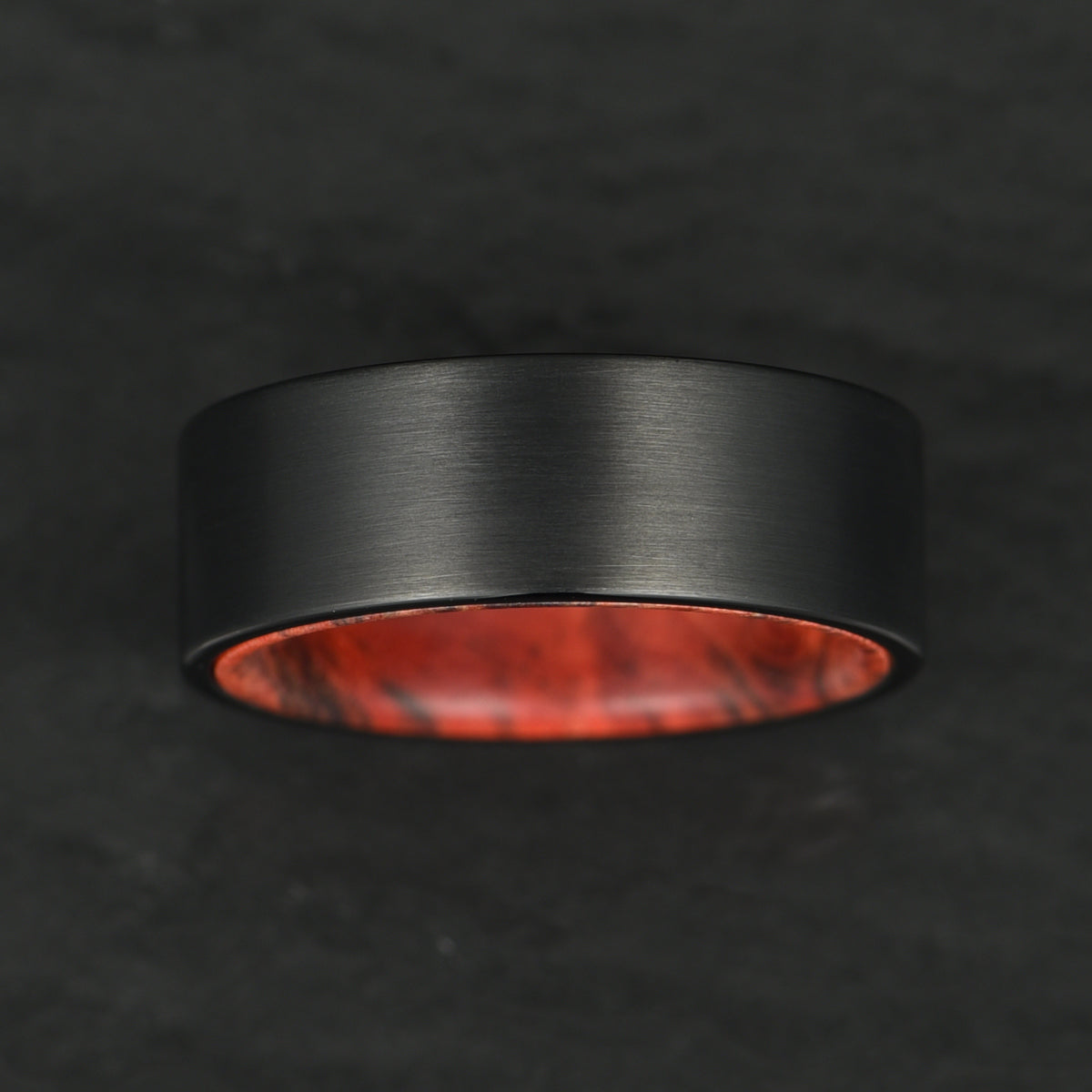 Black Tungsten Cocobolo Men's Wedding Band 8MM - PRISTINE RINGS