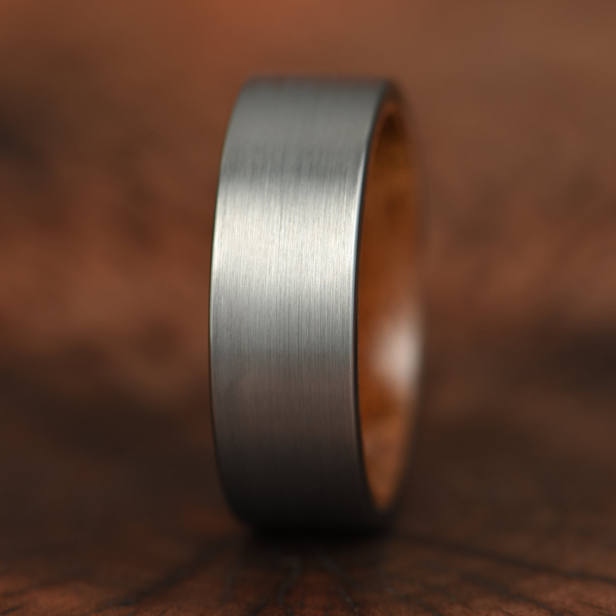 Grey Tungsten Koa Wood Men's Wedding Band 8MM - PRISTINE RINGS