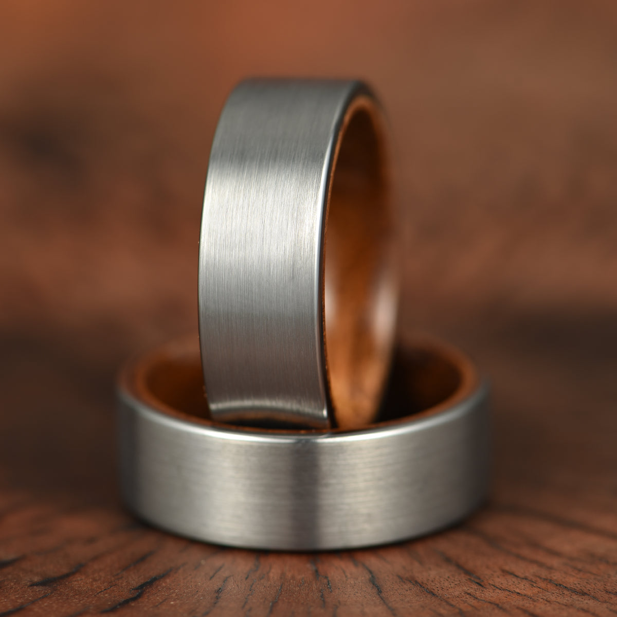 Grey Tungsten Koa Wood Men's Wedding Band 8MM - PRISTINE RINGS