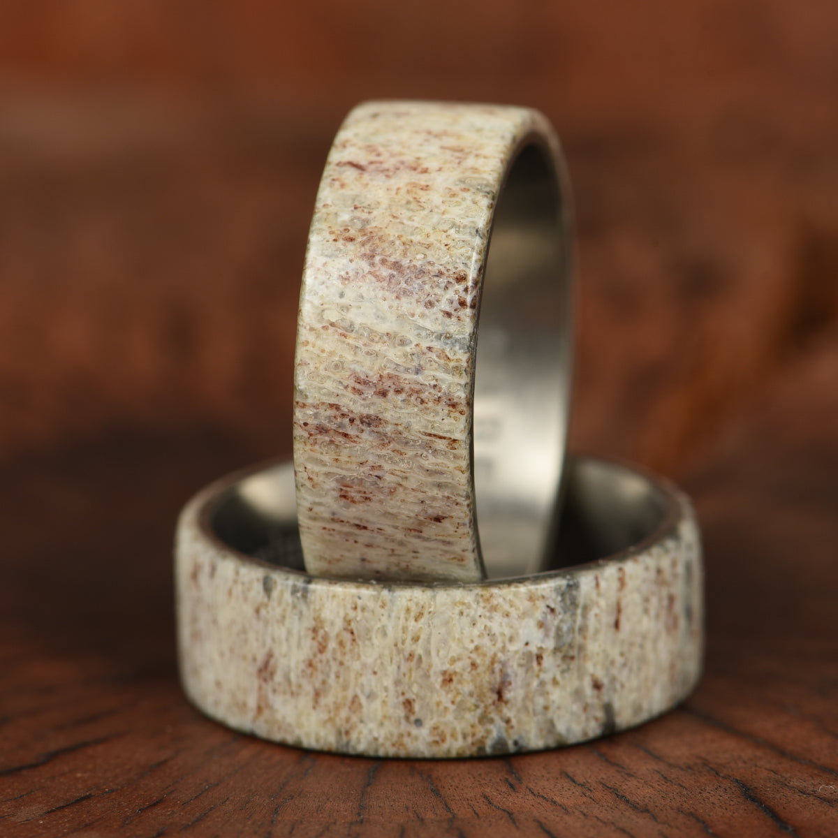 Titanium Antler Men's Wedding Band 8MM