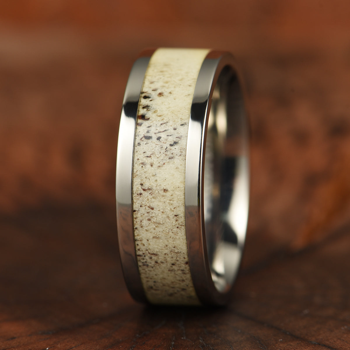 Tungsten Antler Men's Wedding Band 8MM