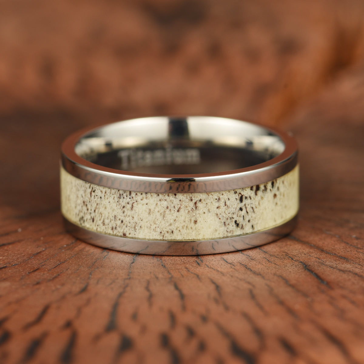Tungsten Antler Men's Wedding Band 8MM