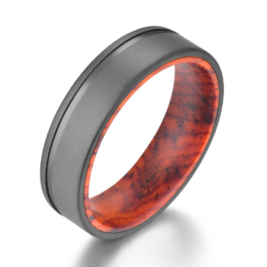 Titanium Cocobolo Men's Wedding Band 6MM - PRISTINE RINGS