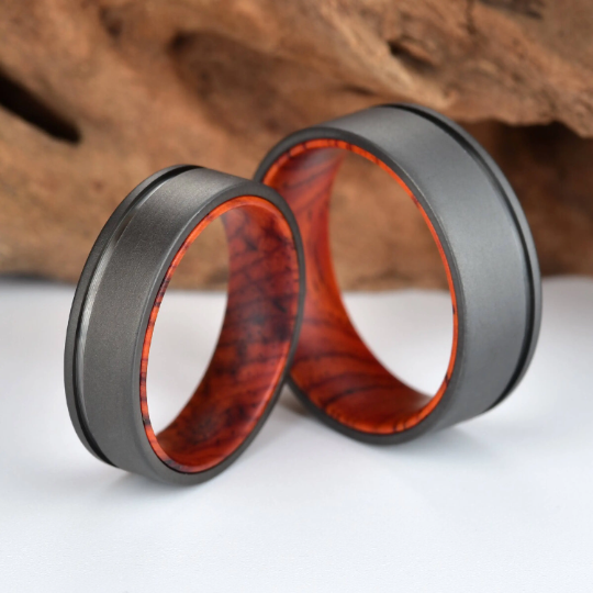 Titanium Cocobolo Men's Wedding Band 6MM - PRISTINE RINGS