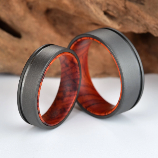 Titanium Cocobolo Men's Wedding Band 6MM