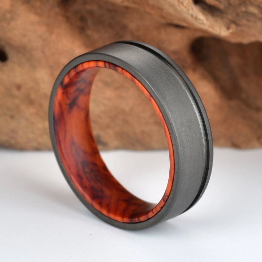 Titanium Cocobolo Men's Wedding Band 6MM