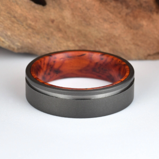 Titanium Cocobolo Men's Wedding Band 6MM - PRISTINE RINGS