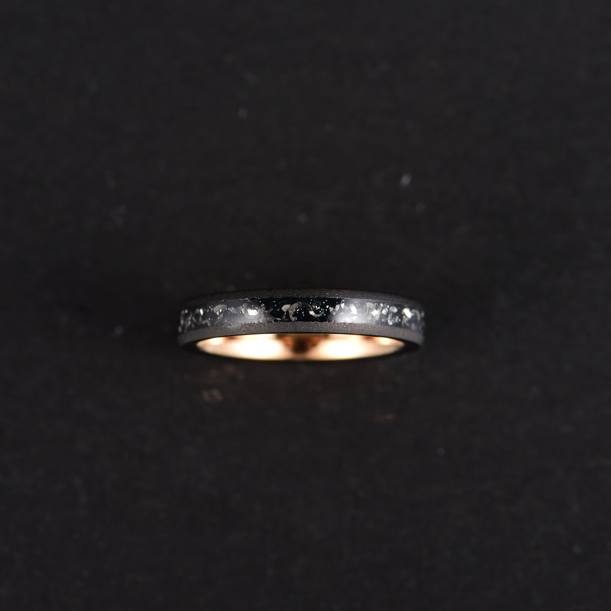 The Gladiator Ring - Rose Tungsten Crushed Meteorite Women's Wedding Band 4MM