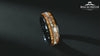 Hawaiian Koa Wood Abalone & Guitar String Tungsten Mens Wedding Ring 8MM