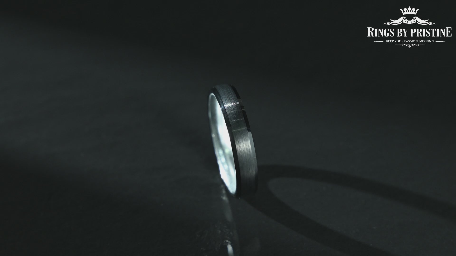 Pristine Passion Silver Interior Tungsten Men's Wedding Band 6MM