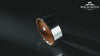 Polished Silver Tungsten Koa Wood Men's Wedding Band 8MM