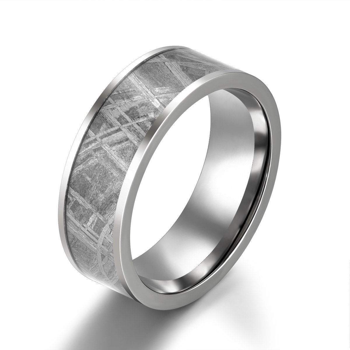 Muonionalusta Meteorite Titanium Men's Wedding Band 8MM