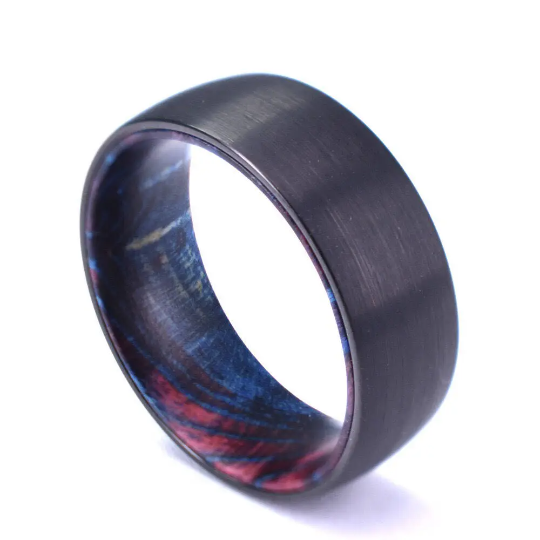 Box Elder Wood Tungsten Men's Wedding Band 8MM