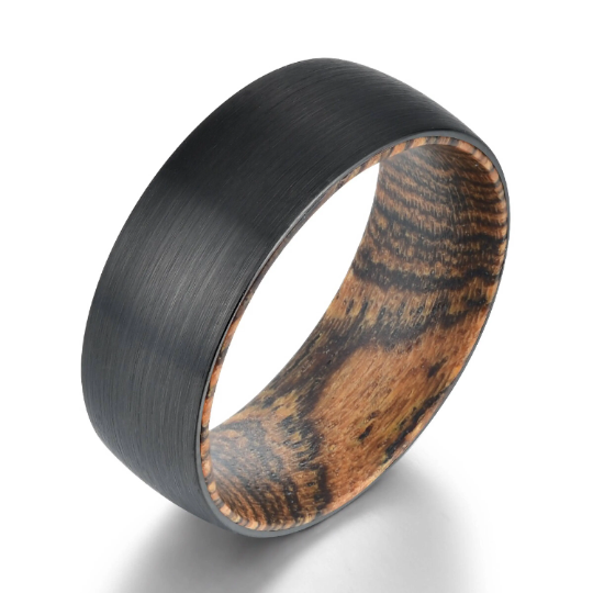 Bocote Wood Tungsten Men's Wedding Band 8MM