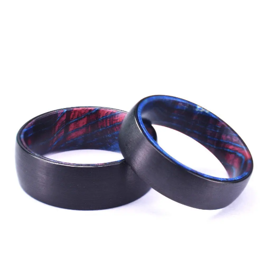 Box Elder Wood Tungsten Men's Wedding Band 8MM