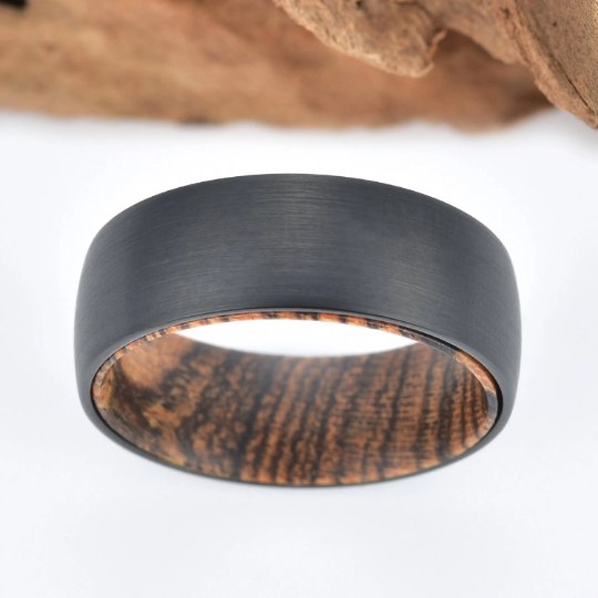 Bocote Wood Tungsten Men's Wedding Band 8MM