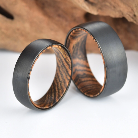 Bocote Wood Tungsten Men's Wedding Band 8MM