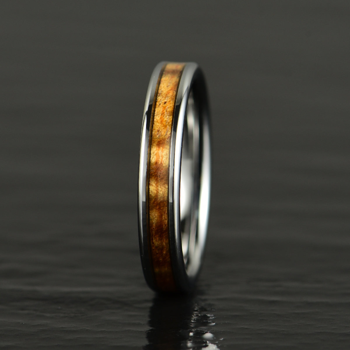 Hawaiian Koa Wood Tungsten Couples Wedding Ring Set - PRISTINE RINGS