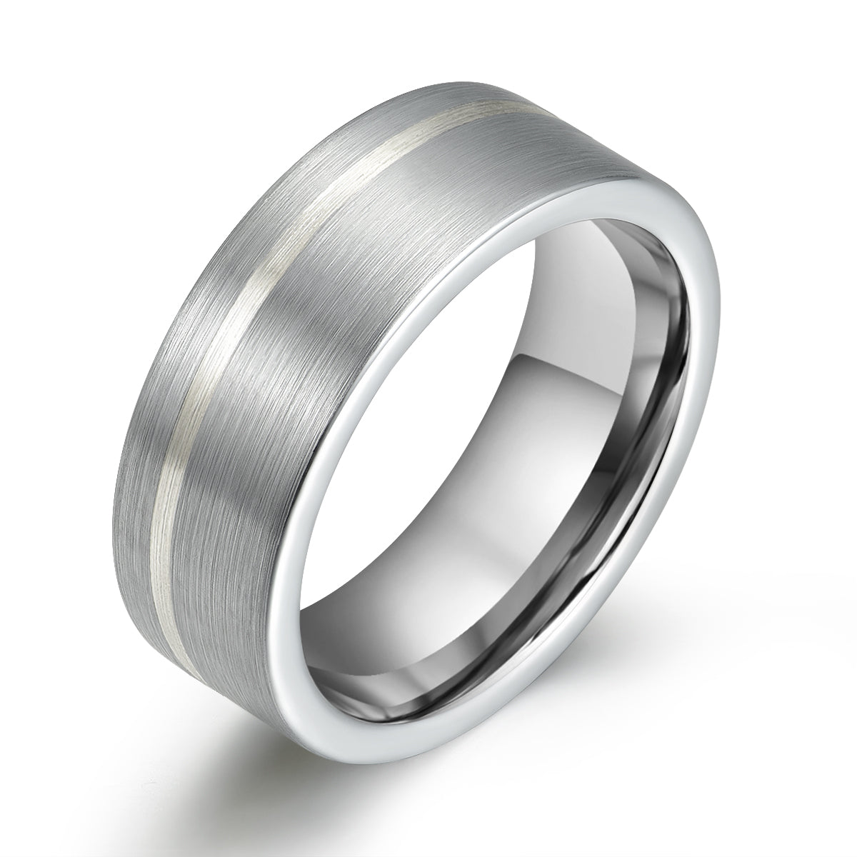 Silver Tungsten Men's Wedding Band 8MM