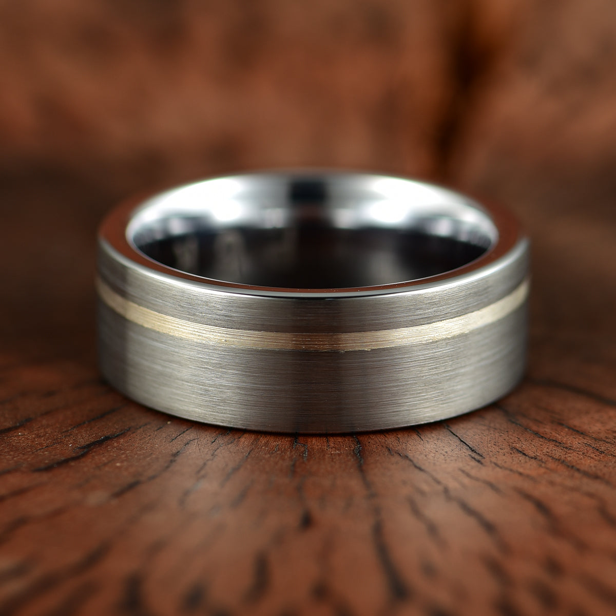 Silver Tungsten Men's Wedding Band 8MM