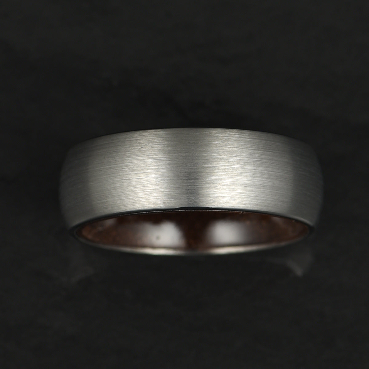 Matte Grey Titanium Walnut Wood Men's Wedding Band 8MM