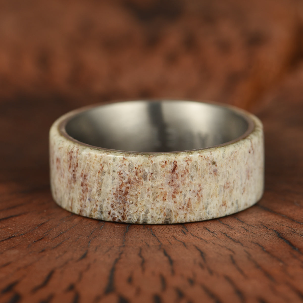 Titanium Antler Men's Wedding Band 8MM